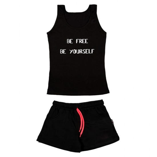 Γυναικειο Σετ Αμανικο Με Σορτσακι Be Free Be Yourself