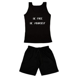 Γυναικειο Σετ Αμανικο Με Βερμουδα Be Free Be Yourself Γυναικειο Σετ Αμανικο Με Βερμουδα Be Free Be Yourself