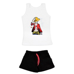 Γυναικειο Σετ Αμανικο Με Σορτσακι Luffy Γυναικειο Σετ Αμανικο Με Σορτσακι Luffy