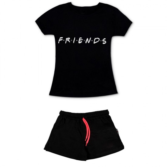 Γυναικειο Σετ Κοντομανικο Με Σορτσακι Friends