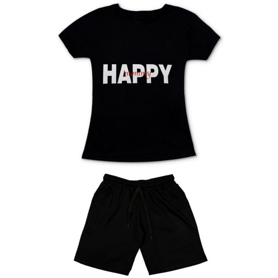 Γυναικειο Σετ Κοντομανικο Με Βερμουδα Happy Mommy