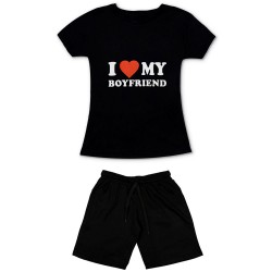 Γυναικειο Σετ Κοντομανικο Με Βερμουδα Boyfriend