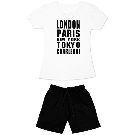 Γυναικειο Σετ Κοντομανικο Με Βερμουδα London-Paris