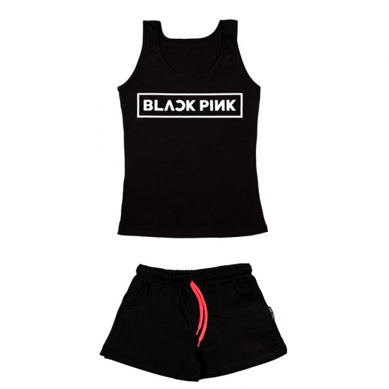 Γυναικειο Σετ Αμανικο Με Σορτσακι Black Pink