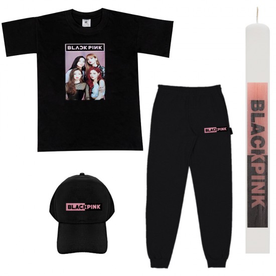 Παιδικό Σετ Κοντομανικο-Φορμα Με Καπελο Black Pink + Λαμπάδα