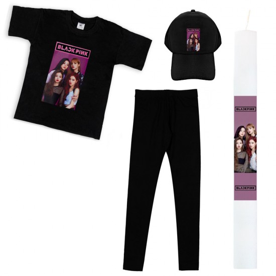 Παιδικό Σετ Κοντομανικο-Κολαν Με Καπελο Black Pink + Λαμπάδα Παιδικό Σετ Κοντομανικο-Κολαν Με Καπελο Black Pink + Λαμπάδα