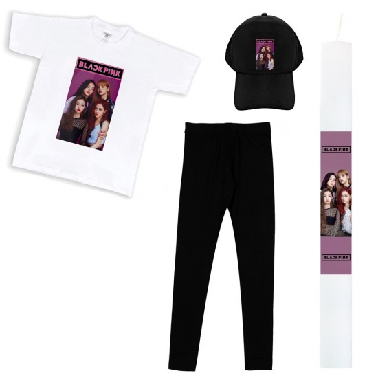 Παιδικό Σετ Κοντομανικο-Κολαν Με Καπελο Black Pink + Λαμπάδα Παιδικό Σετ Κοντομανικο-Κολαν Με Καπελο Black Pink + Λαμπάδα