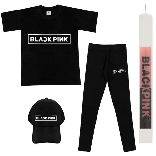 Παιδικό Σετ Κοντομανικο-Κολαν Με Καπελο Black Pink + Λαμπάδα