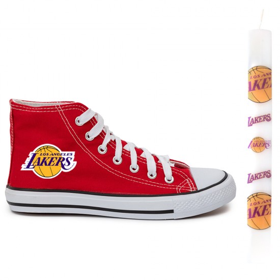Παιδικα Αθλητικα Μποτακια Sneakers Lakers + Λαμπαδα