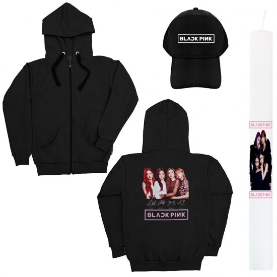 Παιδικό Σετ Ζακετα Με Καπελο Black Pink + Λαμπάδα