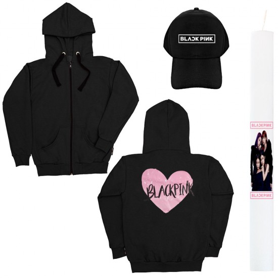 Παιδικό Σετ Ζακετα Με Καπελο Black Pink + Λαμπάδα