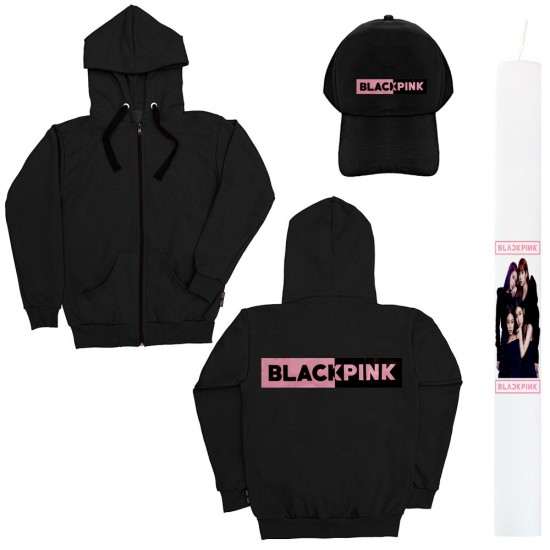 Παιδικό Σετ Ζακετα Με Καπελο Black Pink + Λαμπάδα