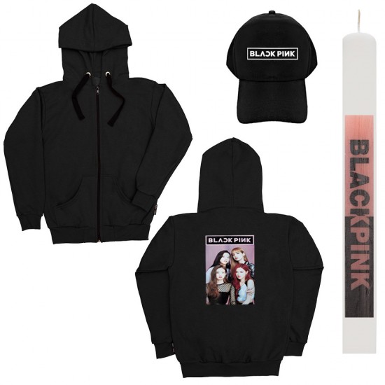Παιδικό Σετ Ζακετα Με Καπελο Black Pink + Λαμπάδα