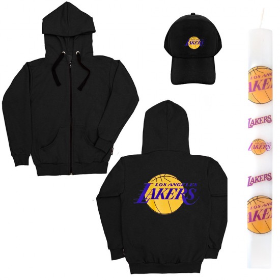 Παιδικό Σετ Ζακετα Με Καπελο Lakers + Λαμπάδα