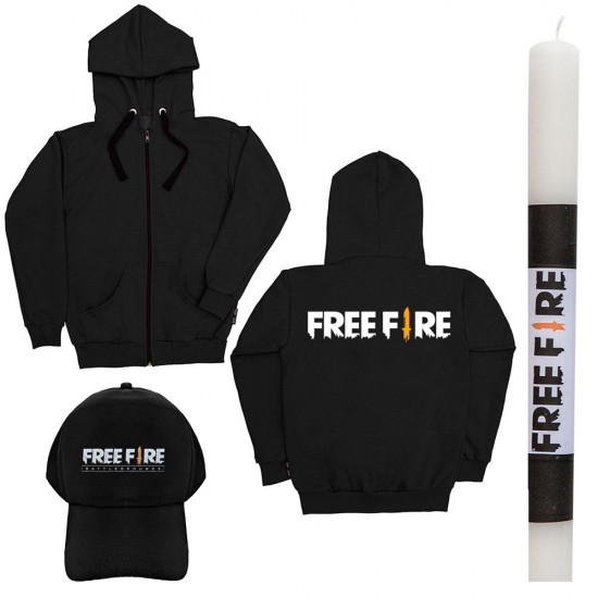 Παιδικό Σετ Ζακετα Με Καπελο Free Fire + Λαμπάδα