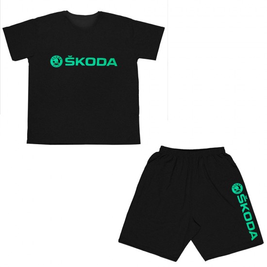 Ανδρικο Σετ Κοντομανικο Με Βερμουδα Plus Size Skoda