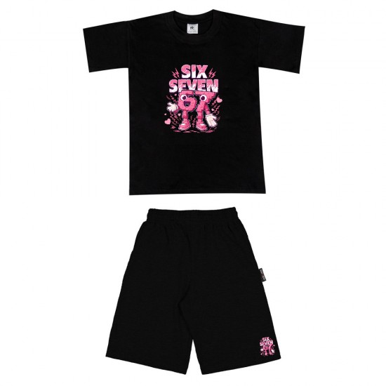 Παιδικο Σετ Κοντομανικο Με Βερμουδα Six Seven Pink Παιδικο Σετ Κοντομανικο Με Βερμουδα Six Seven Pink