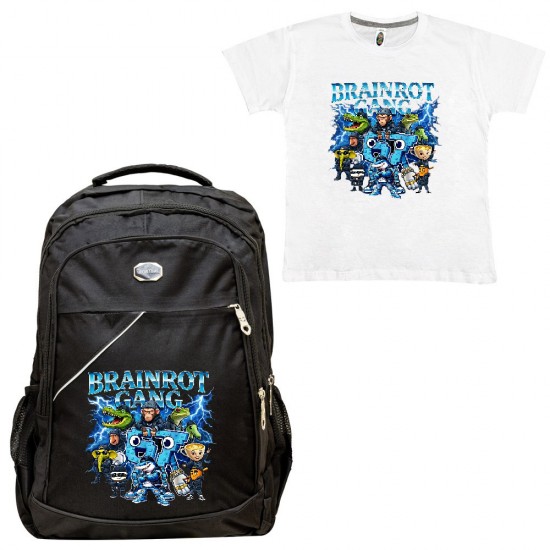 Παιδικη Σχολικη Τσαντα Six Seven Brainrot + Δωρο T-shirt Παιδικη Σχολικη Τσαντα Six Seven Brainrot + Δωρο T-shirt