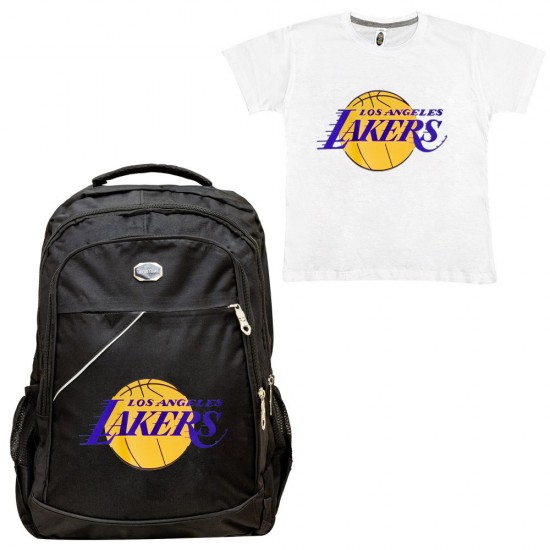 Παιδικη Σχολικη Τσαντα Lakers + Δωρο T-shirt