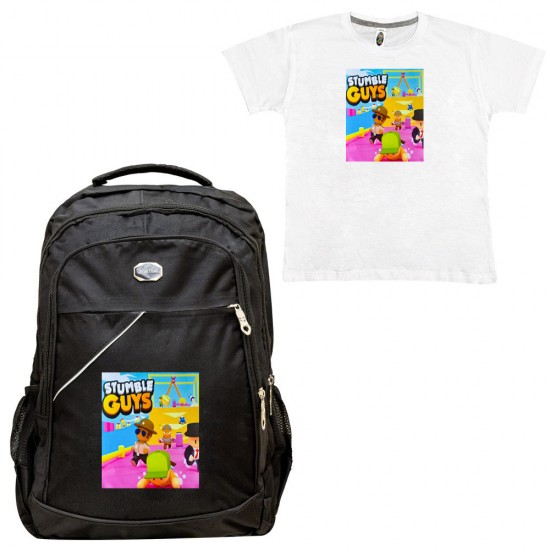 Παιδικη Σχολικη Τσαντα Stumble Guys + Δωρο T-shirt