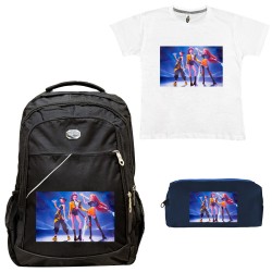 Παιδικό Σχολικό Σετ Τσάντα-Κασετίνα + Δώρο T-shirt Huntrix Kpop