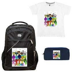Παιδικό Σχολικό Σετ Τσάντα-Κασετίνα + Δώρο T-shirt Sprunki Παιδικό Σχολικό Σετ Τσάντα-Κασετίνα + Δώρο T-shirt Sprunki