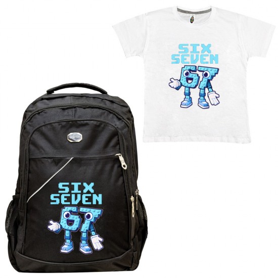 Παιδικη Σχολικη Τσαντα Six Seven + Δωρο T-shirt Παιδικη Σχολικη Τσαντα Six Seven + Δωρο T-shirt