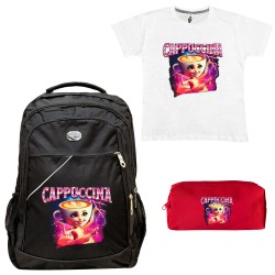 Παιδικό Σχολικό Σετ Τσάντα-Κασετίνα + Δώρο T-shirt Cappuccina