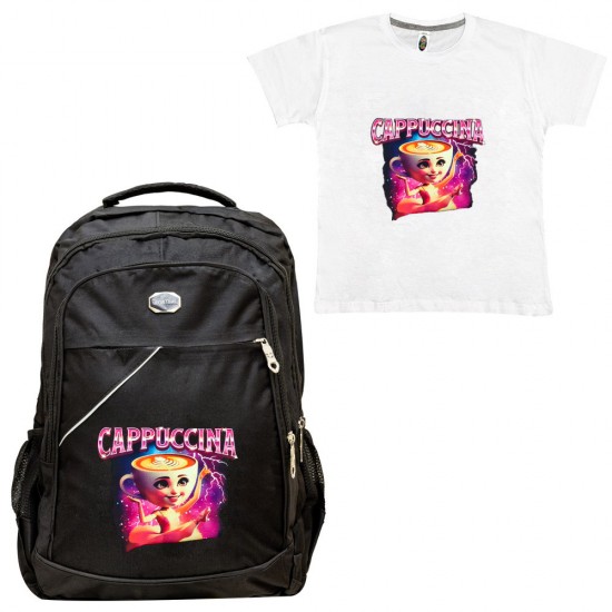 Παιδικη Σχολικη Τσαντα Cappuccina + Δωρο T-shirt Παιδικη Σχολικη Τσαντα Cappuccina + Δωρο T-shirt