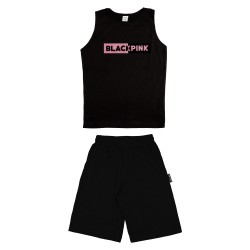 Παιδικο Σετ Αμανικο Με Βερμουδα Black Pink Παιδικο Σετ Αμανικο Με Βερμουδα Black Pink