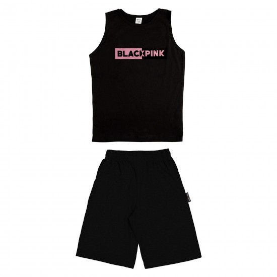 Παιδικο Σετ Αμανικο Με Βερμουδα Black Pink