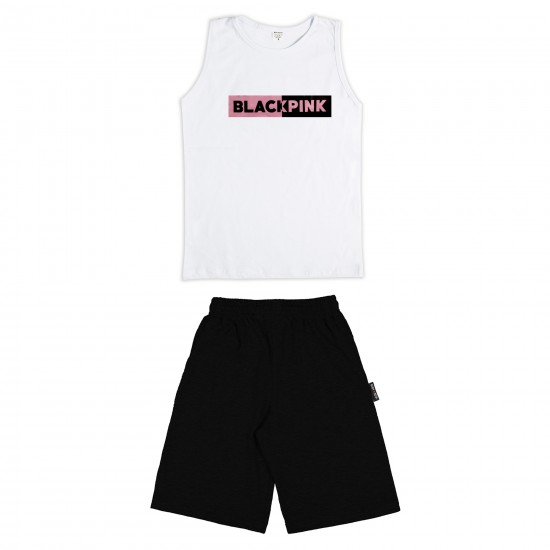 Παιδικο Σετ Αμανικο Με Βερμουδα Black Pink