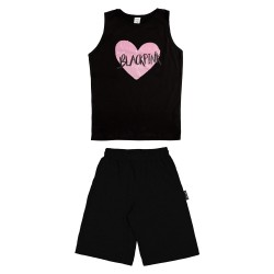 Παιδικο Σετ Αμανικο Με Βερμουδα Black Pink Παιδικο Σετ Αμανικο Με Βερμουδα Black Pink