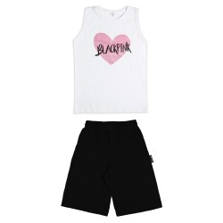 Παιδικο Σετ Αμανικο Με Βερμουδα Black Pink Παιδικο Σετ Αμανικο Με Βερμουδα Black Pink