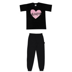 Παιδικο Σετ Κοντομανικο Με Φορμα Black Pink Παιδικο Σετ Κοντομανικο Με Φορμα Black Pink