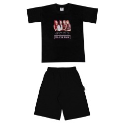 Παιδικο Σετ Κοντομανικο Με Βερμουδα Black Pink Παιδικο Σετ Κοντομανικο Με Βερμουδα Black Pink