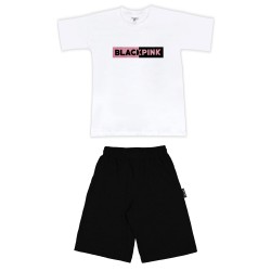 Παιδικο Σετ Κοντομανικο Με Βερμουδα Black Pink Παιδικο Σετ Κοντομανικο Με Βερμουδα Black Pink