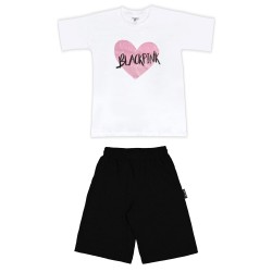 Παιδικο Σετ Κοντομανικο Με Βερμουδα Black Pink Παιδικο Σετ Κοντομανικο Με Βερμουδα Black Pink