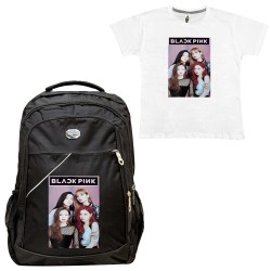 Παιδικη Σχολικη Τσαντα Black Pink + Δωρο T-shirt Παιδικη Σχολικη Τσαντα Black Pink + Δωρο T-shirt