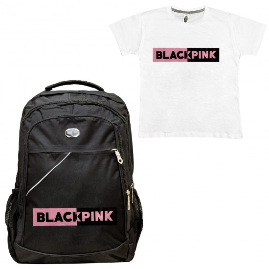 Παιδικη Σχολικη Τσαντα Black Pink + Δωρο T-shirt