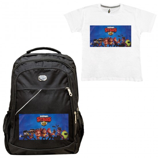 Παιδικη Σχολικη Τσαντα Brawl Stars + Δωρο T-shirt