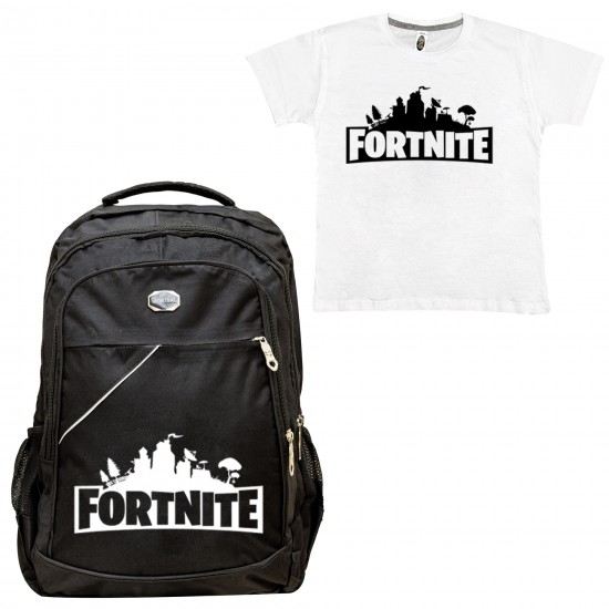 Παιδικη Σχολικη Τσαντα Fortnite + Δωρο T-shirt