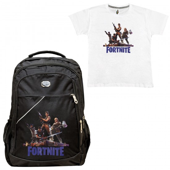 Παιδικη Σχολικη Τσαντα Fortnite + Δωρο T-shirt