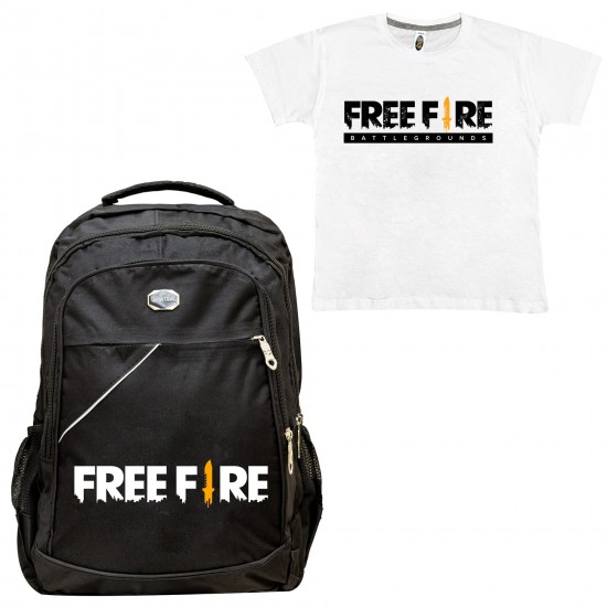 Παιδικη Σχολικη Τσαντα Freefire + Δωρο T-shirt