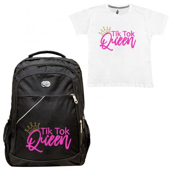 Παιδικη Σχολικη Τσαντα Queen + Δωρο T-shirt