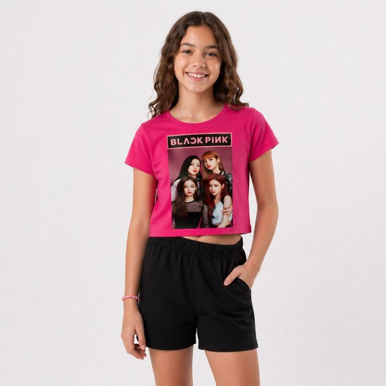 Σετ Κοντομανικο Μπλουζακι Με Βερμουδακι Black Pink Σετ Κοντομανικο Μπλουζακι Με Βερμουδακι Black Pink