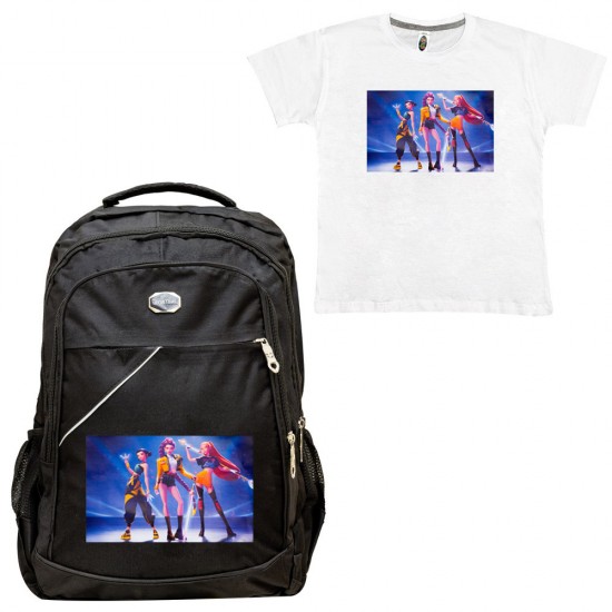 Παιδικη Σχολικη Τσαντα Huntrix Kpop + Δωρο T-shirt Παιδικη Σχολικη Τσαντα Huntrix Kpop + Δωρο T-shirt