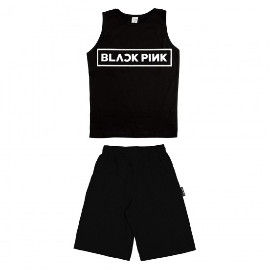 Παιδικο Σετ Αμανικο Με Βερμουδα Black Pink