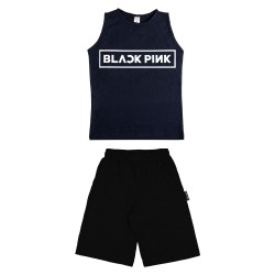 Παιδικο Σετ Αμανικο Με Βερμουδα Black Pink Παιδικο Σετ Αμανικο Με Βερμουδα Black Pink