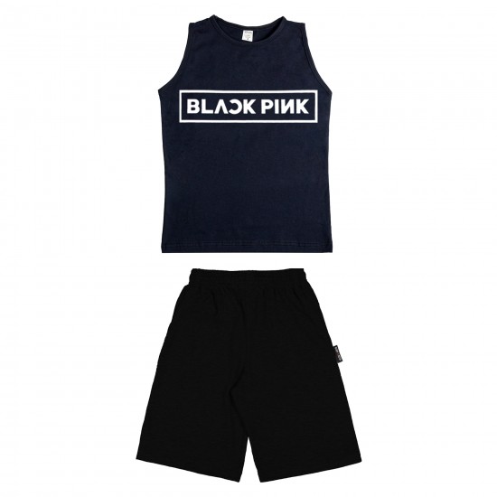 Παιδικο Σετ Αμανικο Με Βερμουδα Black Pink